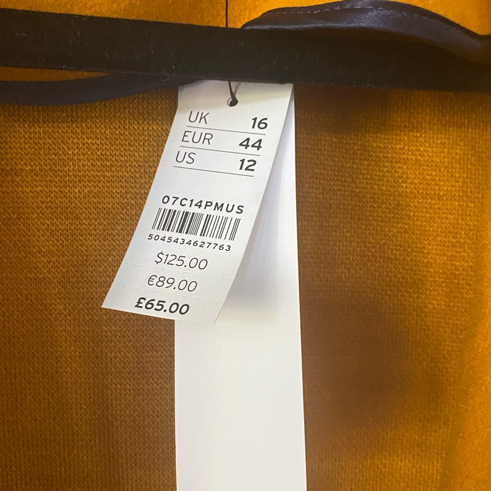 NWT!! Topshop Lily Knit Back Midi Coat 🧥 | Mustard | Size 12 - Picture 3 of 5